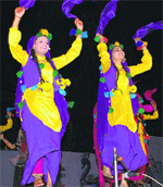 Students of Kanya Maha Vidyalaya perform during a cultural evening in Jalandhar on Saturday. photo: Sarabjit Singh