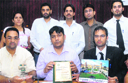 Members of the Young Advocates Club along with Chairman SC Commission Rajesh Bagha address a press conference in Jalandhar on Saturday. Tribune photo: Malkiat Singh