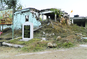 Gurdwara Barambala, now in ruins, was constructed at Sikh Chhawniat