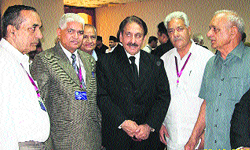 Chief Justice of Pakistan Iftikhar Mohammad Chaudhary (third from right) with the delegates at the two-day international conference on "Peace Through Law" held in Avri Hotel, Lahore, recently.
