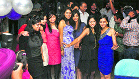 Students during a freshers party in Ludhiana on Sunday.