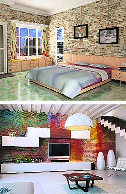 Brick bats: A brick wall lends a distinct character to the interiors 