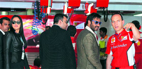 Sonakshi Sinha, Gagan Narang, Ajay Devgn at Ferraris