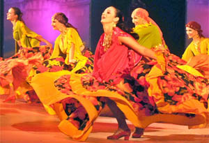 A Russian troupe performs during a cultural event Days of Moscow in Delhi at Connaught Place in New Delhi. 