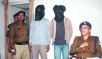 Two accused nabbed by the police in the Pushpa Saklani murder case in Dehradun on Monday. 