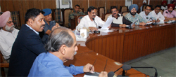 The meeting on disaster management in progress on Tuesday.