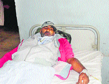The rape victims father at the Community Health Centre, Ratia (Fatehabad). 