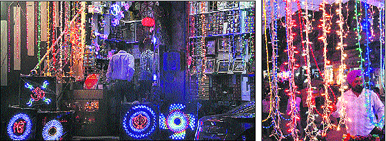 Markets decked up with LED lights ahead of Divali celebrations in Jalandhar on Tuesday. 