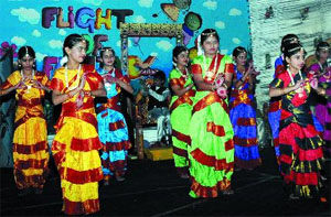 Children of the primary section of Delhi Public School, Bathinda, present a colourful programme during the annual day celebrations on Wednesday.