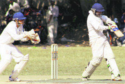 A match in progress during the Youth Cup Cricket Tournamant in Dehradun 