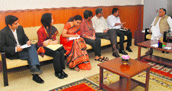 A World Bank team interacts with Chief Minister Vijay Bahuguna in Dehradun on Wednesday 