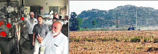 The owner of cold storage Kulwinder Singh Hundal claims that there was no ammonia leakage from his plant at Wariana vilage; and (right) a huge solid waste dump and burnt paddy fields that fall at some distance from the affected area are also suspected to be the cause behind the gas leakage. 