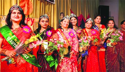 Schoolteachers of St Soldier Group participate in the Mrs Karva Chauth competition in Jalandhar on Thursday.