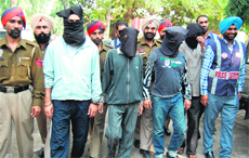 The four accused in the police custody in Amritsar on Friday.
