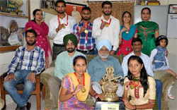 The DAV College team that won the gold medal in skit at the inter-zonal youth festival held at Punjabi University, Patiala. 