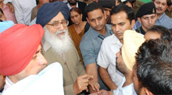 During his visit to the city on Friday.