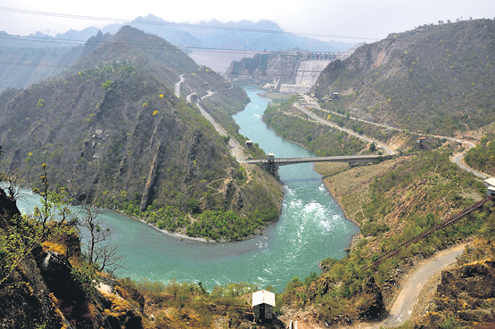 A view of the Ranjit Sagar dam in Kathua district.