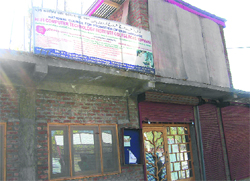 A computer institute from where five systems were stolen on Thursday night in Kupwara. A Tribune photo 