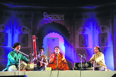 Kumud Diwan, a semi- classical vocalist, performs at Virasat-2012 in Dehradun on Friday evening.