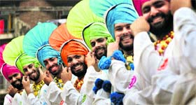 Students strike a pose on the concluding day of the youth festival at GADVASU in Ludhiana.