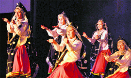 Students perform during the annual function at Shishu Niketan Senior Secondary School in Sector 22, Chandigarh, on Sunday. 