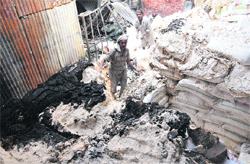 A factory where a fire broke out at Industrial Area, Phase I, in Chandigarh on Sunday. 