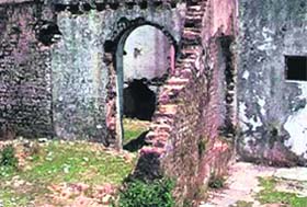 A portion of George Everest House near Hathipaon in Mussoorie in a state of dilapidation