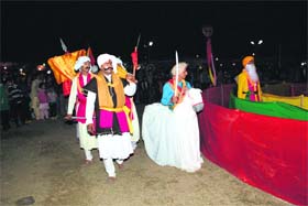The Garhwali Folk Environmental Theatre presents Chakravyuh' at Virasat-2012 in Dehradun on Saturday evening