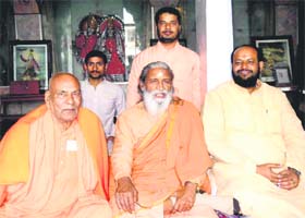 Members of the Bharat Sadhu Samaj in Haridwar on Sunday