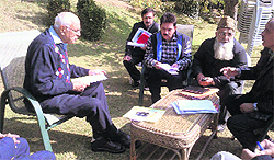Union Minister for Renewable Energy Farooq Abdullah meets officials of the sports department in Srinagar on Sunda. 