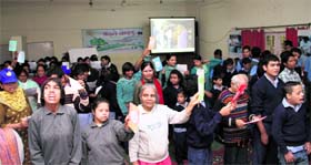 Participants at the Badhte Kadam disability awareness programme at Raphael Home in Dehradun on Monday.