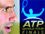 Novak Djokovic at a news conference ahead of the ATP finals in London.  Reuters