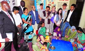 Global youth leaders interact with government functionaries and inmates at an anganwari centre in Manesar (Gurgaon).