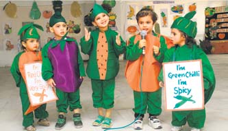 Children perform during a function at Green Land Senior Secondary Public School in Ludhiana 