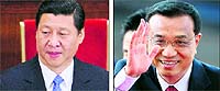 The new President-to-be, Xi Jinping, currently the Vice-President, is officially projected as Hu Jintao's successor; and (right) Li Keqiang, currently the Vice Premier, is set to take over as the new Premier, succeeding Wen Jiabao.