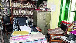 A government office wears a deserted look in Srinagar on Wednesday