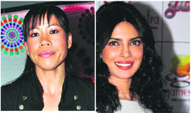 Priyanka Chopra(L) and Mary Kom