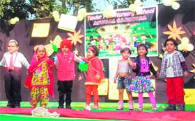 Students of Tender Feet Nursery School participate in the annual function of the school in Amritsar