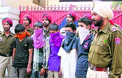 Snatchers in police custody in Ludhiana on Thursday