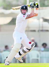 Kevin Pietersen hits one on the off side in Ahmedabad on Friday