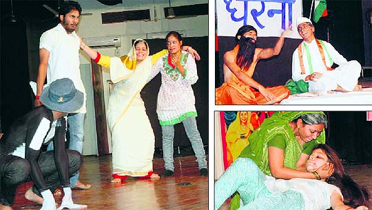 Students enact plays during the 28th North Zone Inter-University Youth Festival, Guldasta, at Guru Nanak Dev University in Amritsar on Friday