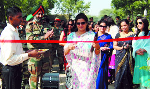 Family Welfare Association chairperson Gagandeep Bajwa inaugurates a three-day Diwali Mela at the Lalgarh cantonment on Friday. 