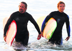 ON A ROUGH TIDE: (L-R) Gerard Butler & Jay Weston