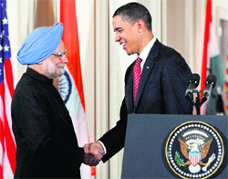  US President Barack Obama hosted Prime Minister Manmohan Singh at his Administrations first state dinner at the White House in November 2009. 