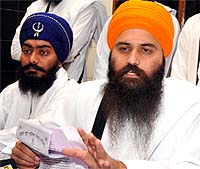 Sikh religious leader Baba Baljeet Singh Daduwal addresses media persons at a press conference held in the city on Sunday