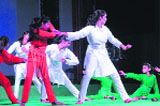 Students of Unison World School perform during the annual prize distribution function in Dehradun.