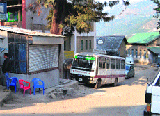 A shed-cum-juice bar at the entrance to the Zonal Hospital in Mandi.