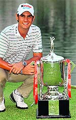 Italy Matteo Manassero with the winners trophy