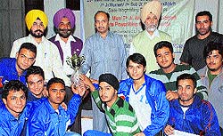 Winners of the powerlifting trophy at the Weightlifting Hall, Sector 42, in Chandigarh