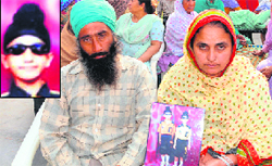 Parents of Gurkirat (inset) in Amritsar. Photo: Vishal Kumar 